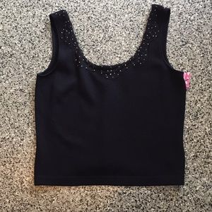 St. John black knit tank top